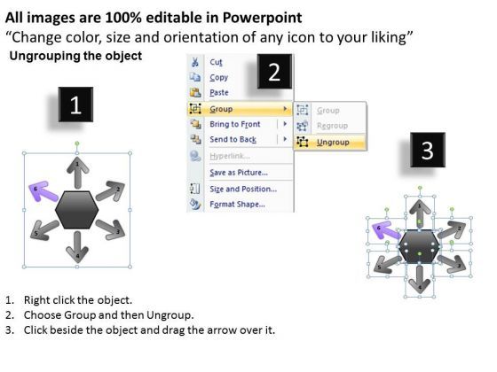 Illustration Of 6 Approach Using Arrows Circular Flow Chart PowerPoint ...