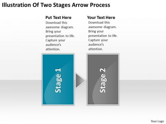 Illustration Of Two Stages Arrow Process Flowchart Program PowerPoint ...