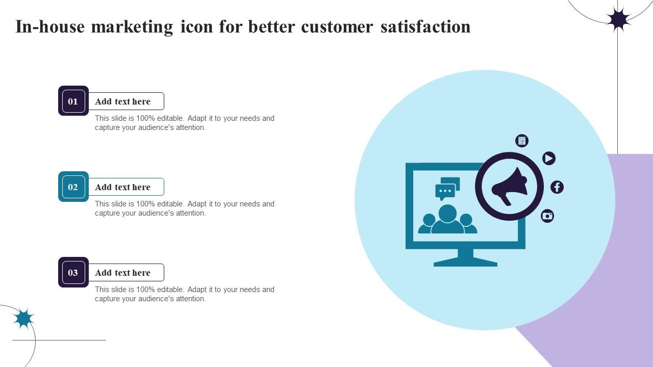 In House Marketing Icon For Better Customer Satisfaction Structure Pdf