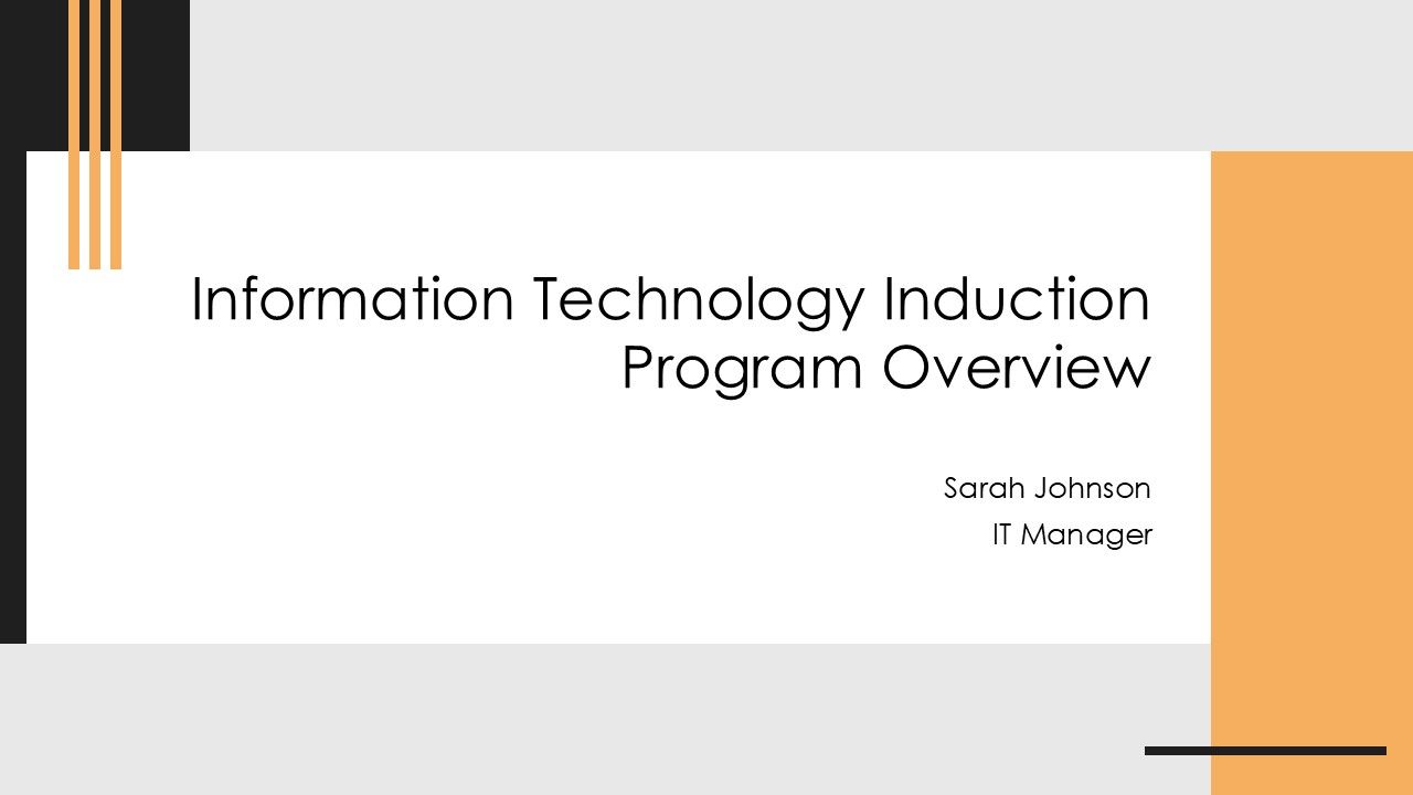Information Technology Induction Program Overview PPT Example AT