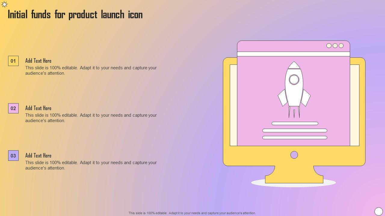 Initial Funds For Product Launch Icon Structure Pdf