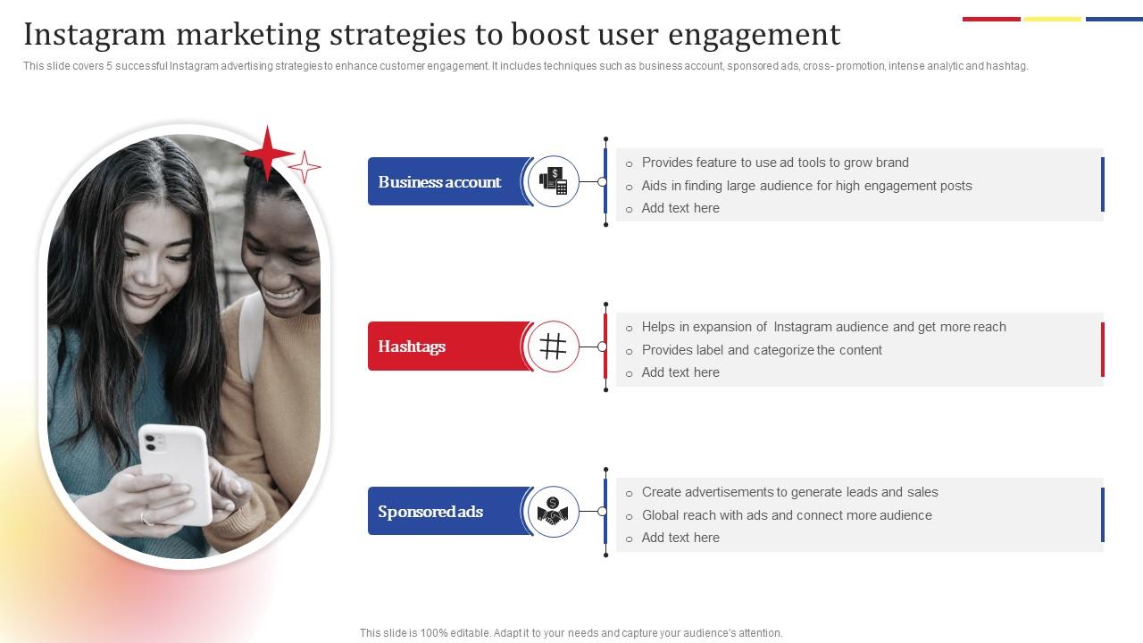 Instagram Marketing Strategies Social Media Platform Advertising To Enhance Brand Awareness Icons Pdf