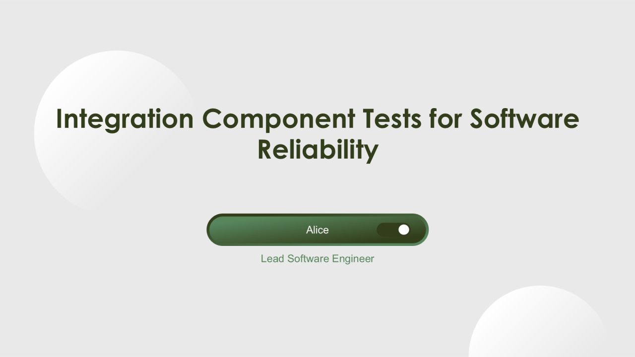 Integration Component Tests For Software Reliability PPT Guidelines AT