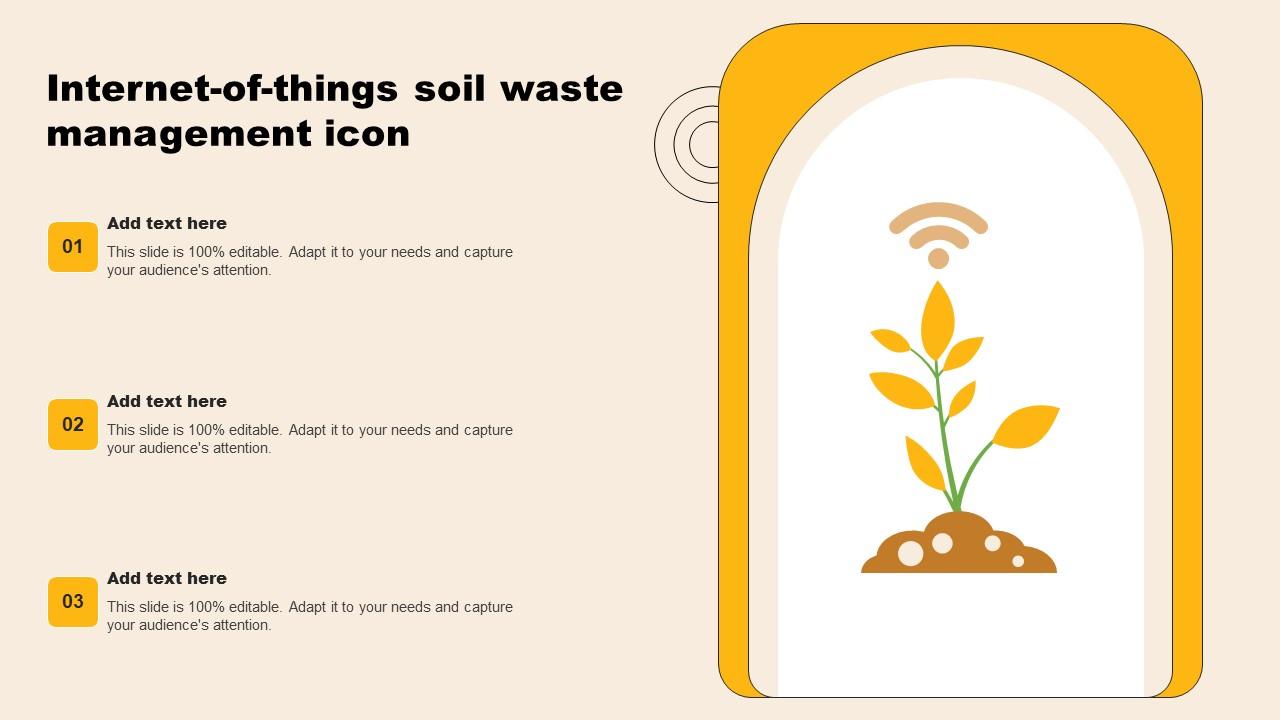Internet Of Things Soil Waste Management Icon Diagrams Pdf