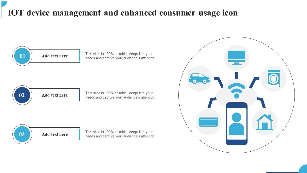 IOT Device Management And Enhanced Consumer Usage Icon Ppt Gallery Influencers Pdf