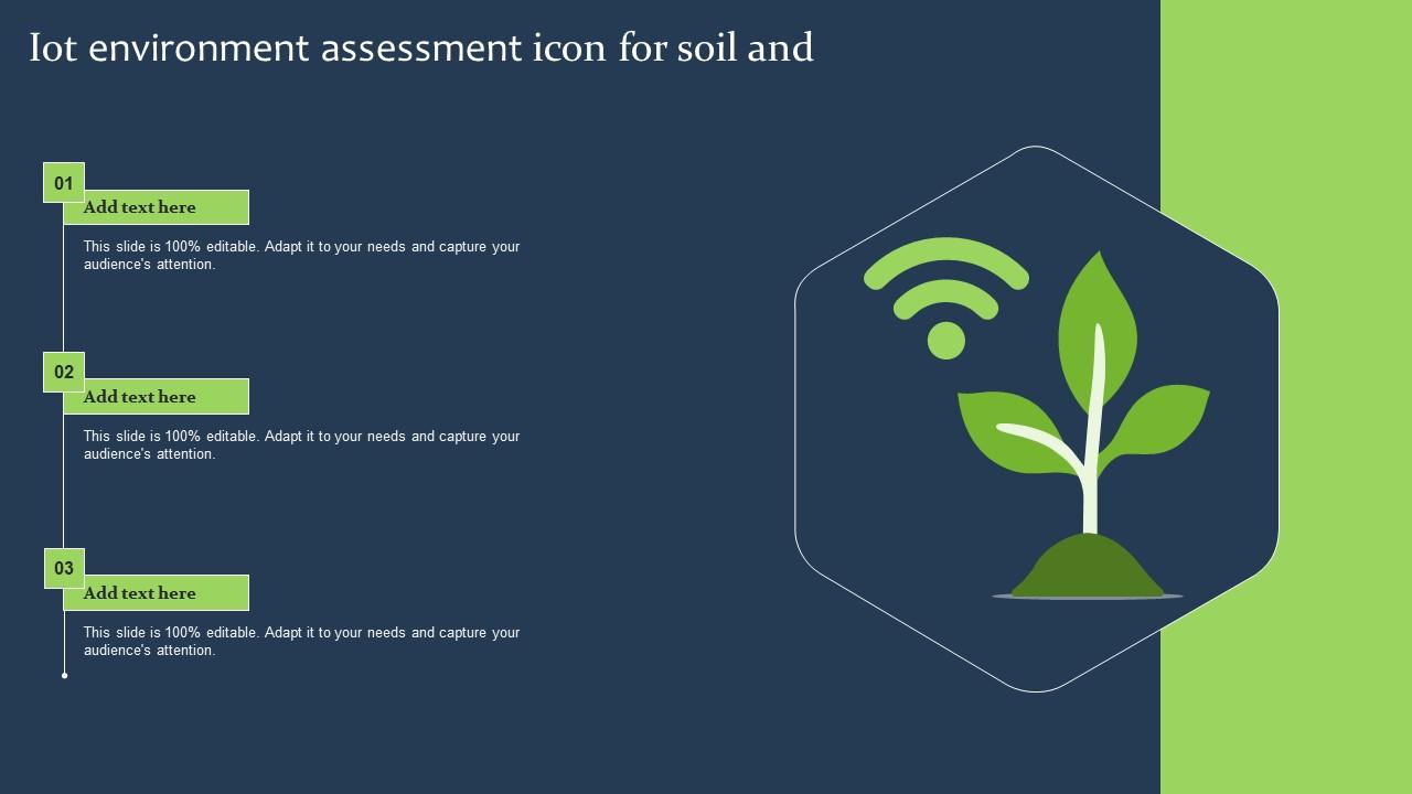 IOT Environment Assessment Icon For Soil And Background Pdf