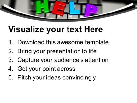 Keyboard With The Word Of Help PowerPoint Templates Ppt Backgrounds For ...