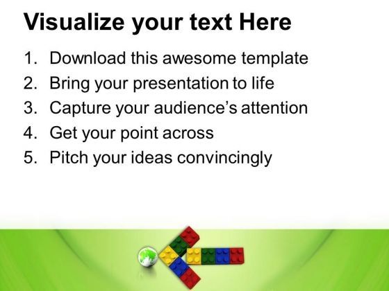 Lego Blocks Joined To Form Arrow PowerPoint Templates Ppt Backgrounds For Slides 0313 Slide03