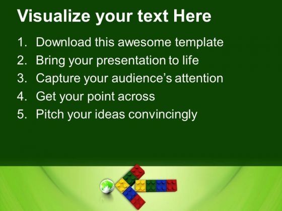 Lego Blocks Joined To Form Arrow PowerPoint Templates Ppt Backgrounds For Slides 0313 Slide02
