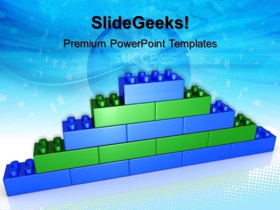 Lego Brick Wall Success PowerPoint Templates And PowerPoint Themes 0512 Slide01