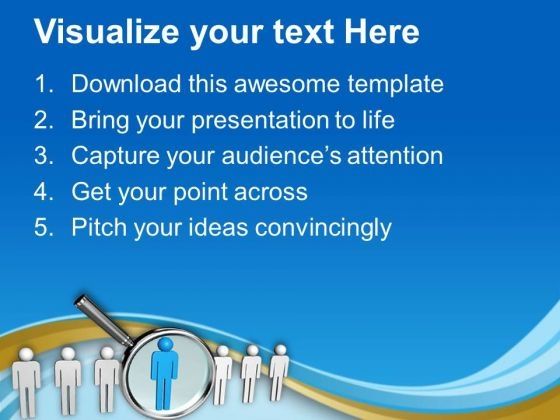 Magnifying Lens On Blue Leader PowerPoint Templates Ppt Backgrounds For ...