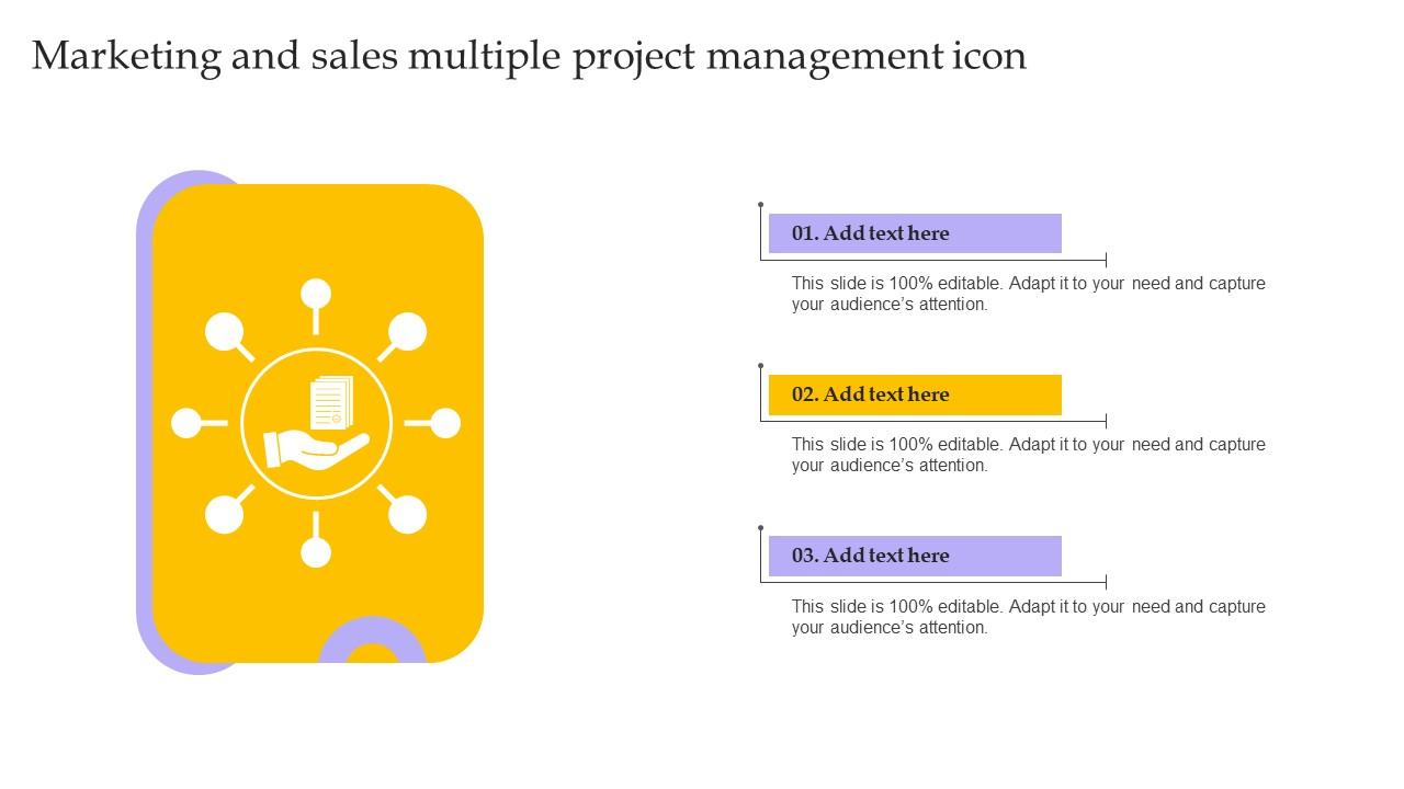 Marketing And Sales Multiple Project Management Icon Introduction Pdf