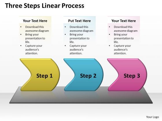 Mba Models And Frameworks Three Steps Linear Process Sales Diagram