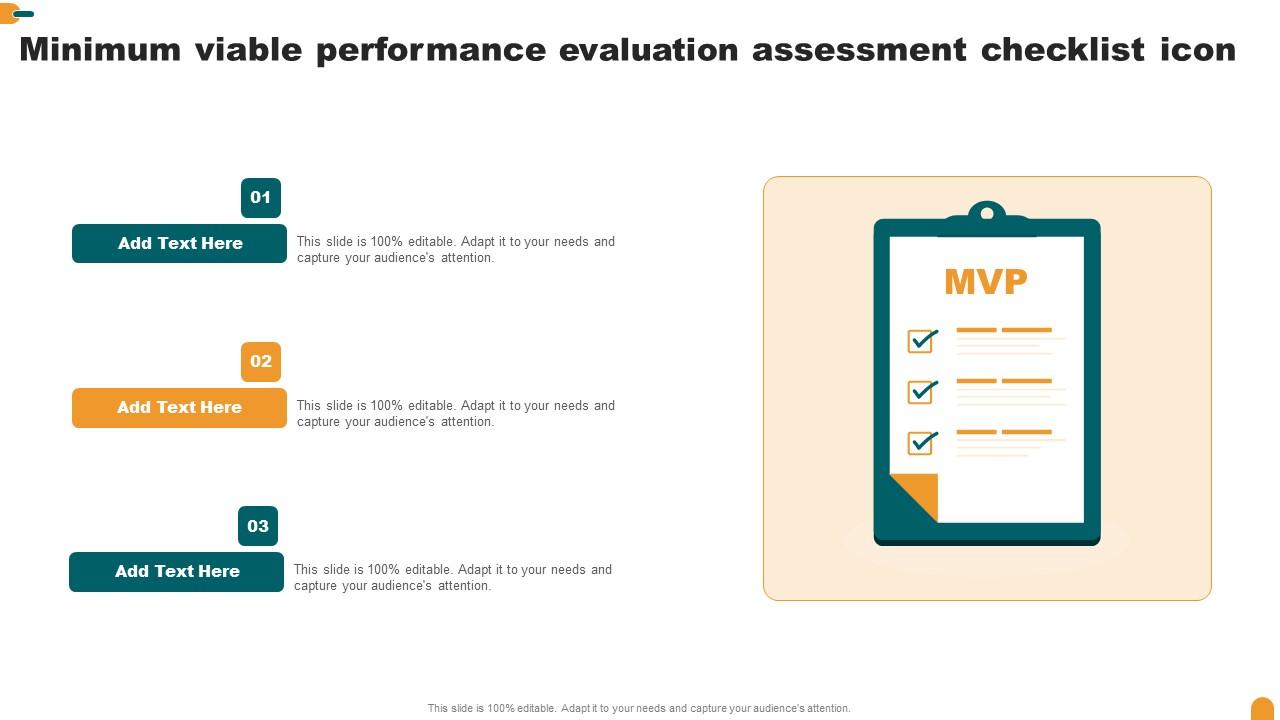 Minimum Viable Performance Evaluation Assessment Checklist Icon Information Pdf