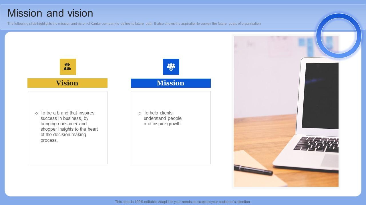 Mission And Vision Data Analytics Company Outline Icons PDF