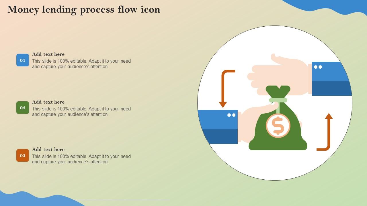 Money Lending Process Flow Icon Inspiration Pdf