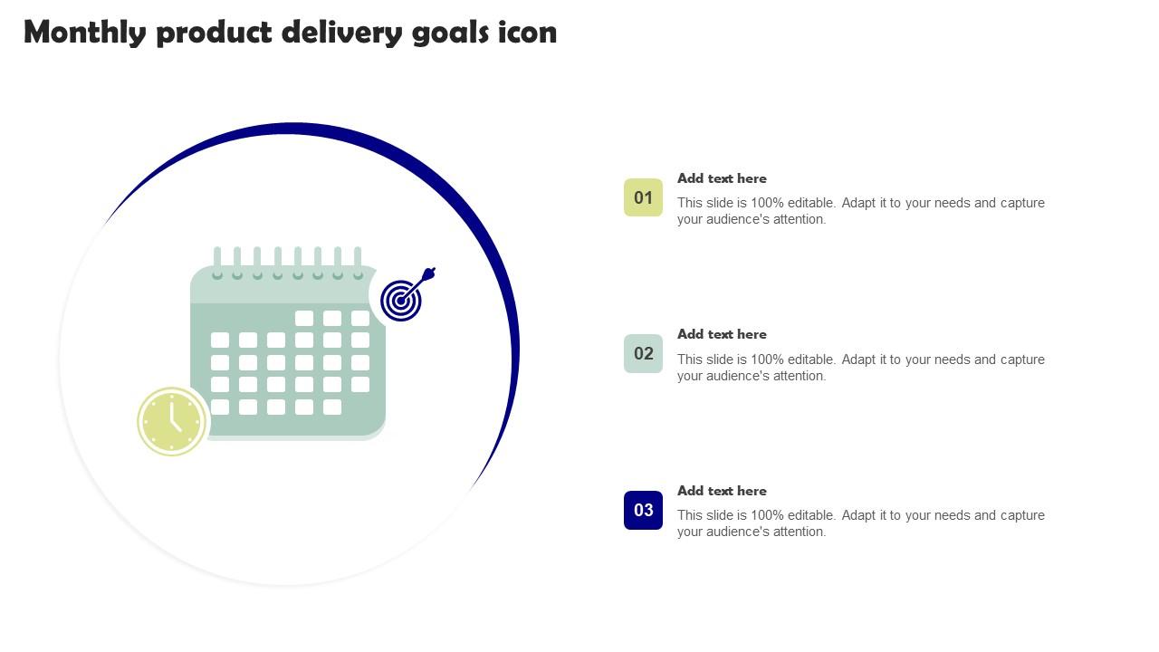 Monthly Product Delivery Goals Icon Sample Pdf