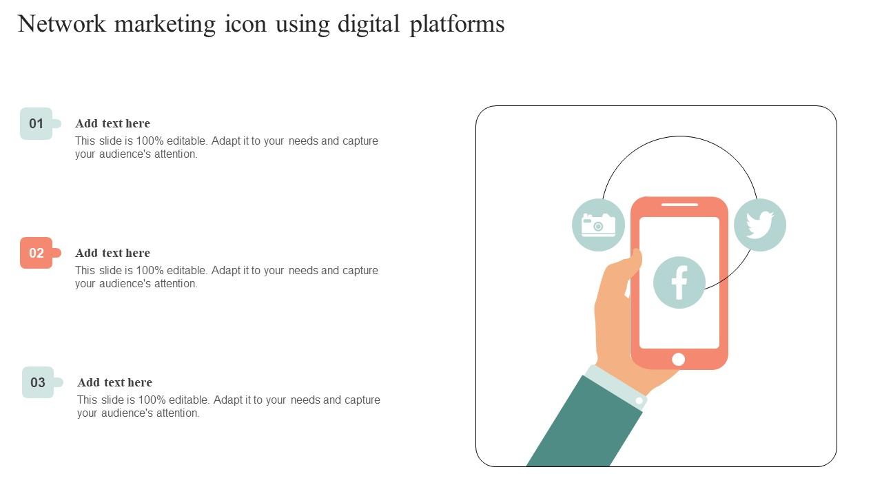 Network Marketing Icon Using Digital Platforms Slides Pdf
