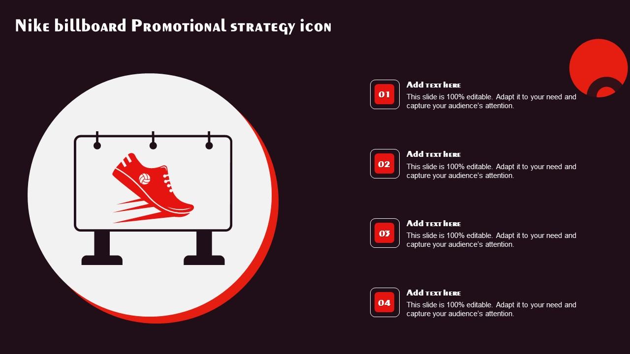 Nike Billboard Promotional Strategy Icon Infographics Pdf