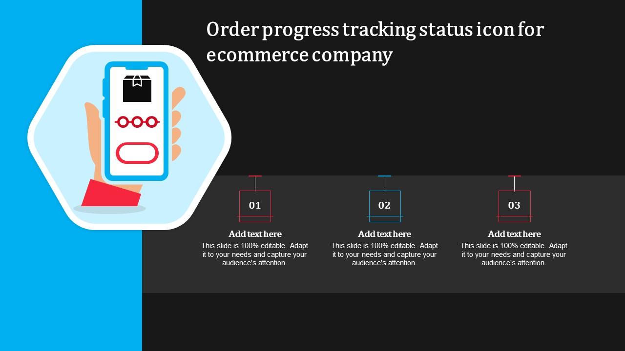 Order Progress Tracking Status Icon For Ecommerce Company Inspiration Pdf