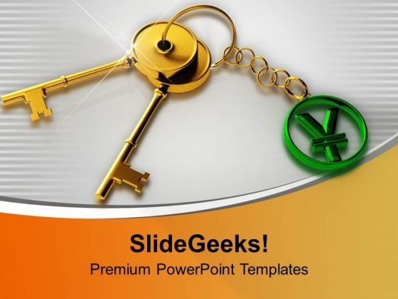 Pair Of Golden Keys With Yen Key Chain Powerpoint Templates Ppt Pair Of Golden Keys With Yen Key Chain Powerpoint Templates Ppt