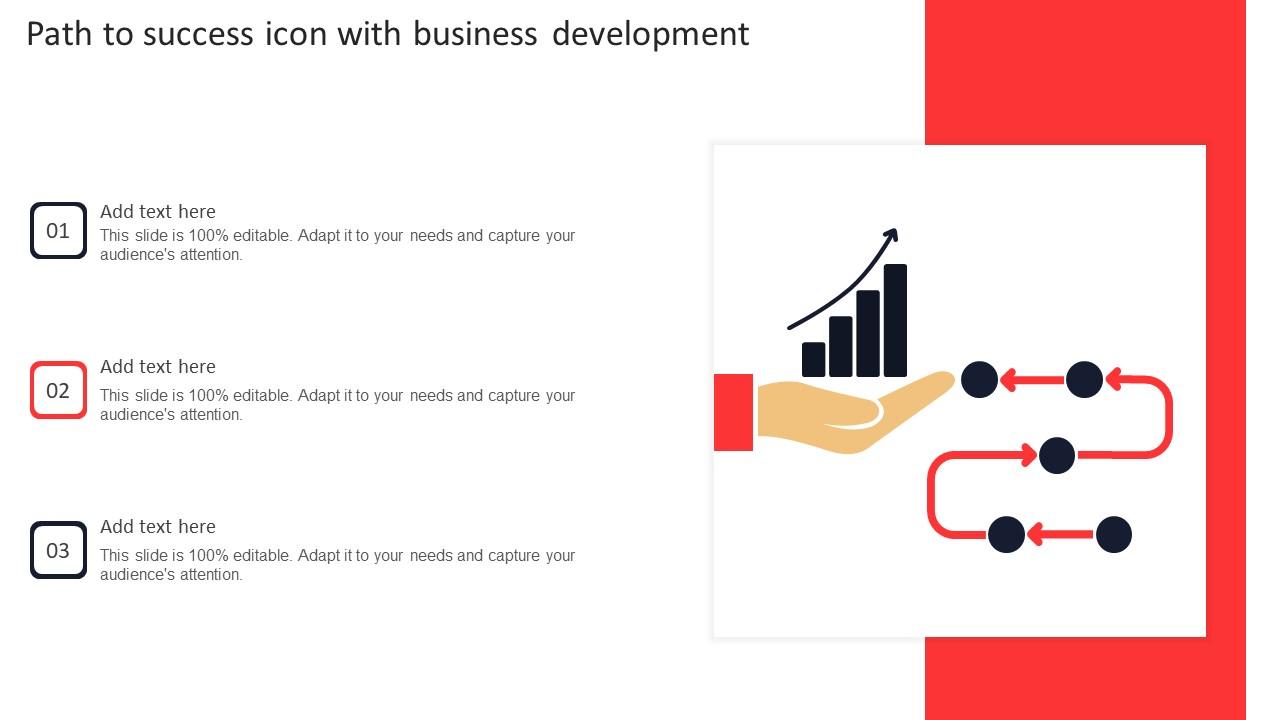 Path To Success Icon With Business Development Download Pdf