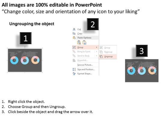 Pie Chart With Map Background Presentation Template Slide02