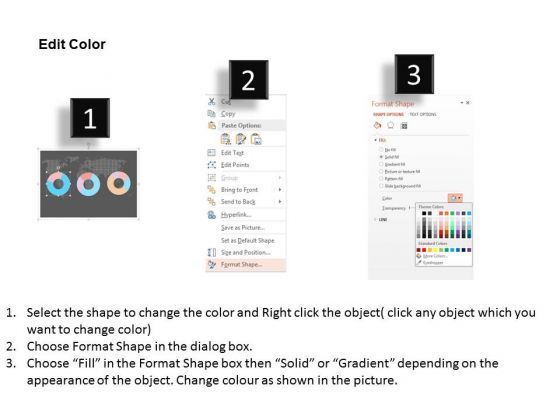 Pie Chart With Map Background Presentation Template Slide03