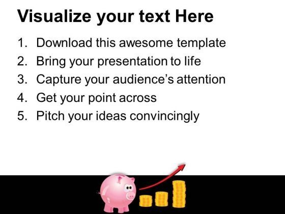 Piggy With Coins Growth Arrows PowerPoint Templates And PowerPoint Themes 1112 Slide03