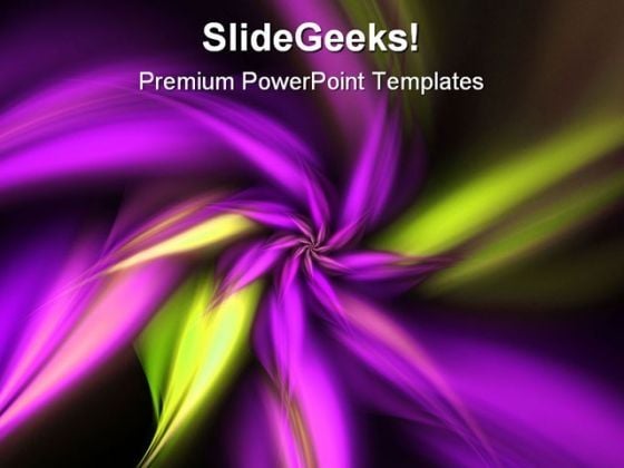 Pink Green Flower Beauty PowerPoint Template 0910