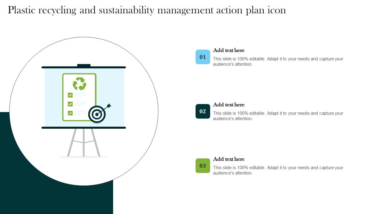 Plastic Recycling And Sustainability Management Action Plan Icon Formats Pdf