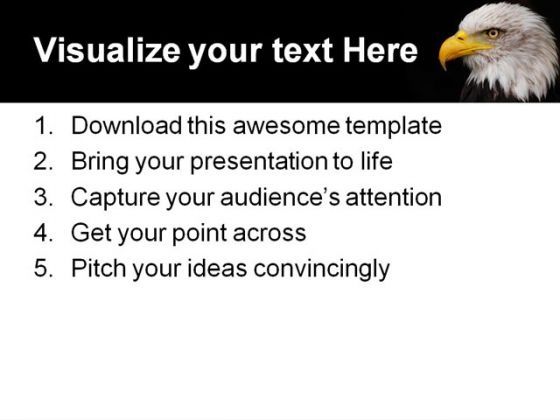 Portrait Of Eagle Animals PowerPoint Template 1110 Slide03