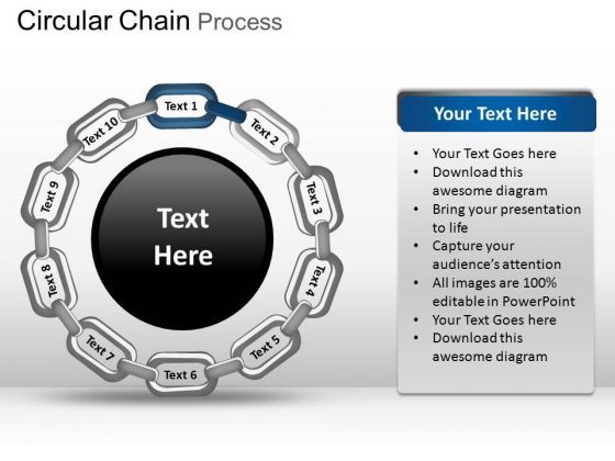PowerPoint Backgrounds Chart Circular Chain Ppt Design