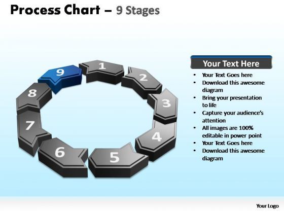 PowerPoint Backgrounds Global Process Chart Ppt Template