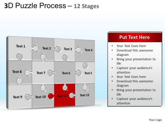 PowerPoint Backgrounds Growth Puzzle Process Ppt Slides