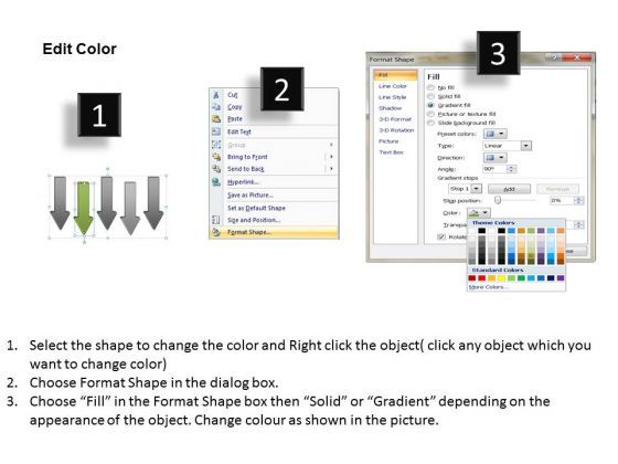 PowerPoint Circular Arrows 5 Stages Parallel Staggered Process Templates Slide03