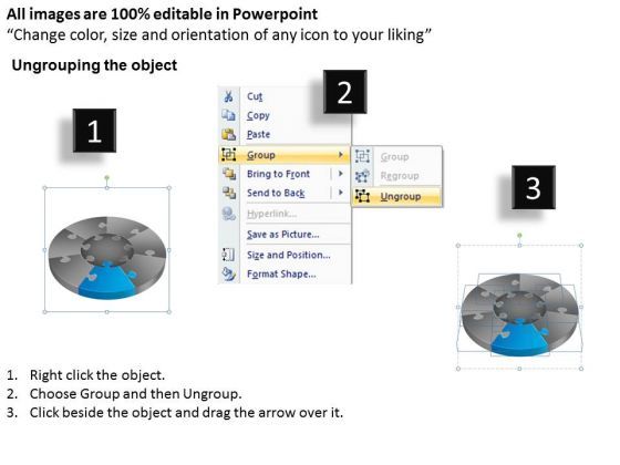 PowerPoint Process Strategy Pie Chart Puzzle Process Ppt Template Slide02