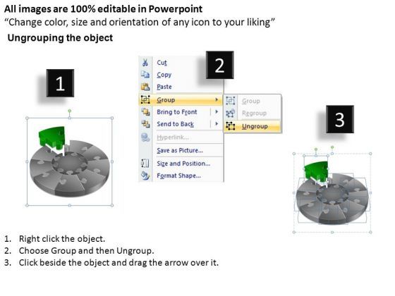 PowerPoint Slides Growth Pie Chart Puzzle Process Ppt Process