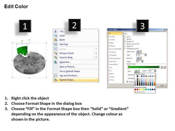 PowerPoint Slides Growth Pie Chart Puzzle Process Ppt Process