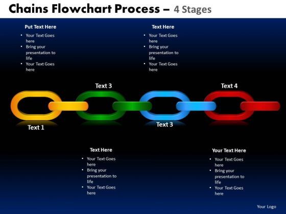 PowerPoint Template Circular Chart Chains Flowchart Ppt Themes