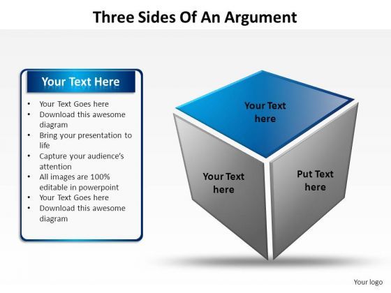 PowerPoint Themes Strategy Three Sides Of An Argument Ppt Slides