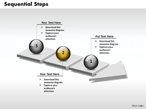 Ppt 3d Arrow Representing Sequential Steps PowerPoint Templates
