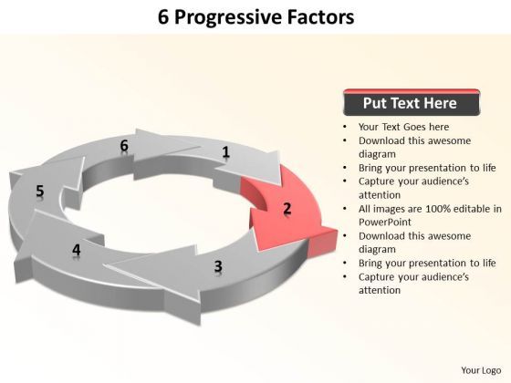 Ppt 6 Progressive Factors Presentation PowerPoint 2010 Templates