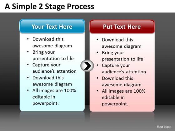 Ppt A Simple 2 Stage Process Editable Communication Skills Powerpoin ...