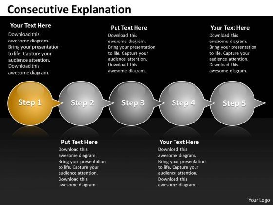 Ppt Consecutive Explanation Of 5 Steps Through Arrows PowerPoint 2010