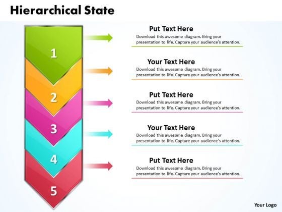Ppt Hierarchical State PowerPoint Project Diagram Represented By Arrow Temp