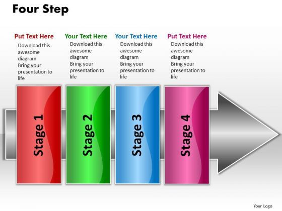 Ppt Linear Flow 4 Steps2 PowerPoint Templates