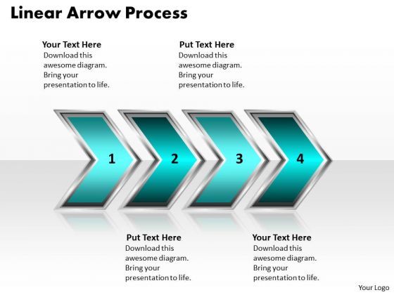 Ppt Linear Illustration Of Process Using 4 State Diagram PowerPoint
