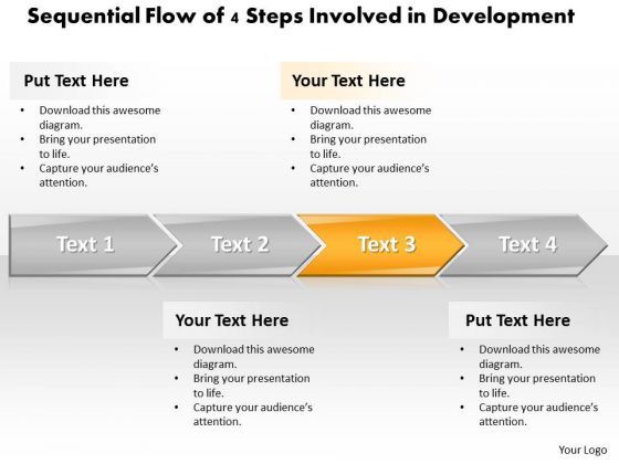 Ppt Sequential Series Of 4 Steps Involved Development PowerPoint Templates