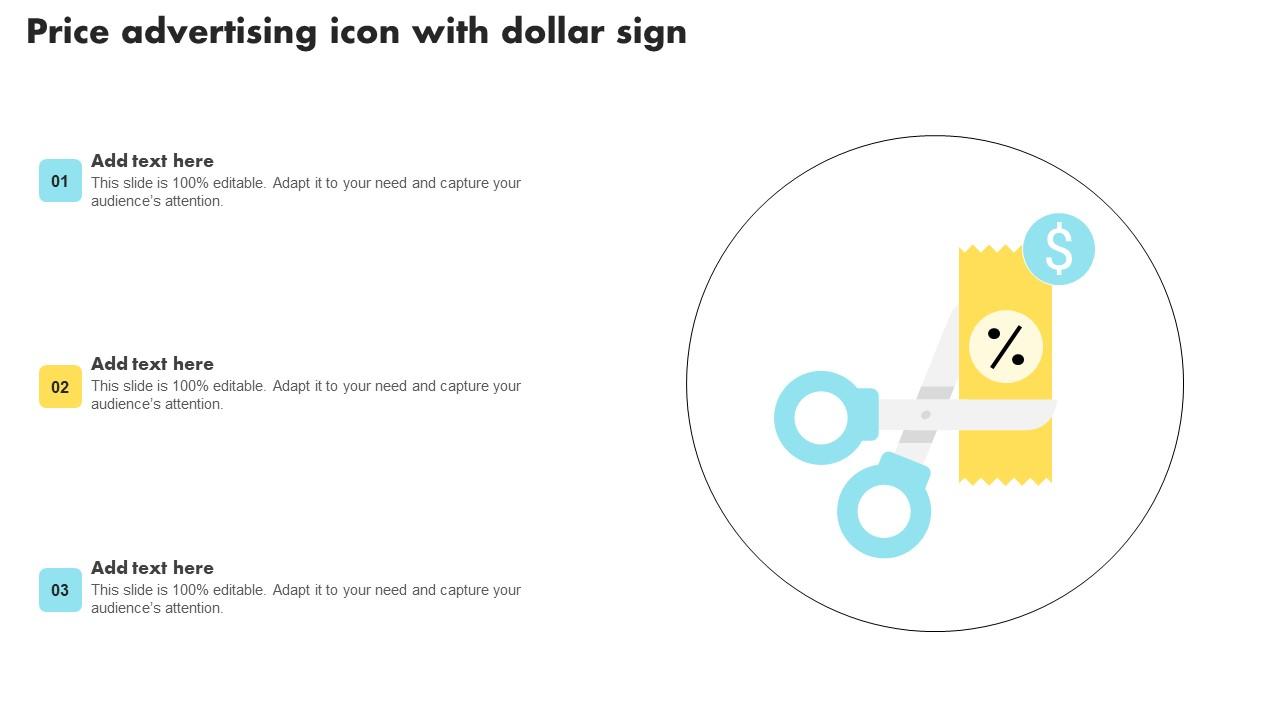 Price Advertising Icon With Dollar Sign Infographics Pdf